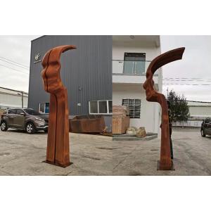 China Rustic 3m Height Corten Steel Metal Face Sculpture For Garden supplier