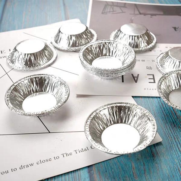 69mm Small Cake Baking Containers , Disposable Aluminum Foil Egg Tart Containers
