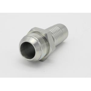 China Carton Steel Npt Pipe Fittings , JIC Male 74 Degree Cone Seal In Silver Color ( 16711 ) supplier