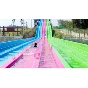 China Multi - Lanes Rainbow Custom Water Slides For Aqua Park Fiberglass Material supplier