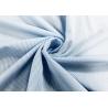 China Work 130GSM 100% Polyester Shirt Fabric / Casual Warp Knitted Fabric Blue Stripes wholesale