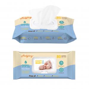 98 Percent Pure Water Baby Wipes For Sensitive Skin Newborns 80pcs