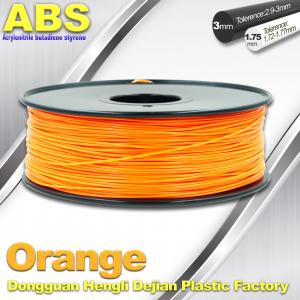 China Orange  3D Printing Materials 1.75mm ABS 3D Printer Filament In Roll supplier