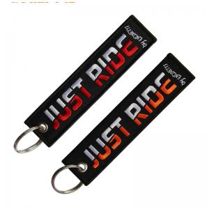 China PMS Color Embroidered Keychain Tag 150*25MM Personalized Embroidered Keychains supplier