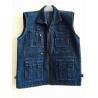mens vest in 100% cotton, denim, jean, black, fishing vest, S-3XL