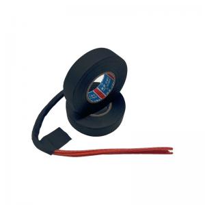 China High Temp Automotive Wire Wrap Tape , Polyethylene Motorcycle Wiring Loom Tape Black supplier