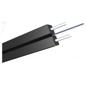 Black LSZH Sheath FTTH Optical Fibre In Computer Network With 2*0.45mm Steel Wire Strength Member