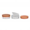 China 15g Empty Clear Round ABS Loose Powder Container with Gold Cap wholesale