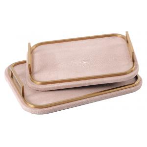 Coffee Brown Leather MDF 60mm Decorative Display Trays