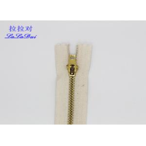 China Pants White Heavy Duty Brass Zippers , Customized 6 Inch Separating Zipper supplier