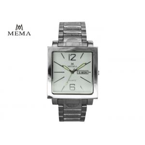 China Vintage Classy Mens Watches , Square Type Quartz Silver Watch Wear Resistance supplier