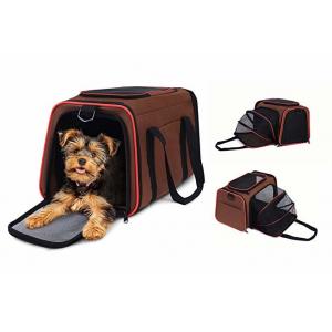 China Breathable Brown Airline Approved Pet Carrier Bag For Puppies Kittens Rabbits supplier