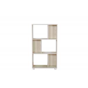 Practical Slim Wooden Book Shelf Three Tier White Oak For Bedroom / Living Room