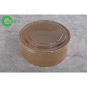 Hot Soup Restaurant Paper Salad Bowl 1300ml Container With Plastic Lid
