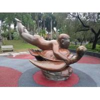 China Creative Painted Bronze Figure Sculpture Customized Copper Art For Garden Ornaments on sale