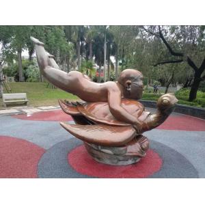 China Creative Painted Bronze Figure Sculpture Customized Copper Art For Garden Ornaments supplier