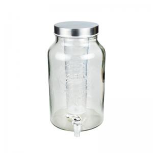 Cylinder Glass Iced Tea Dispenser With Spigot Vintage FDA Standard