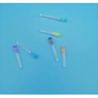 China Red Purple Disposable Syringe Needles Inclined Out Diameter 1.4mm 17G For Insulin on sale