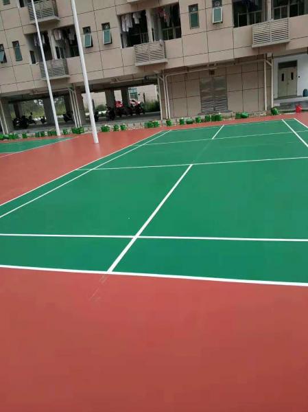 Red Green Blue Outdoor Badminton Court Rubber Flooring