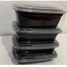 Black 1000ml Microwavable Disposable PP Plastic Food Container
