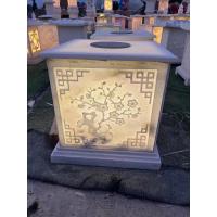 China CNC Carved White Jade Marble Stone Lamp on sale