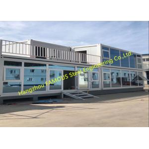 China Foldable Flat Pack Container House With Glass Facade Decoration For Office Use supplier