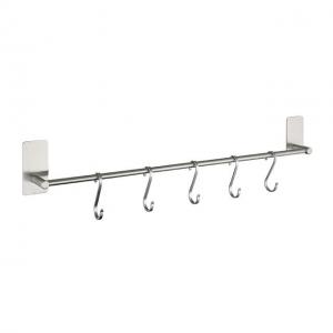 Custom Towel Hanger Hook Wall Rail Stainless Steel Kitchen Rail Hook Removable 5 Hook