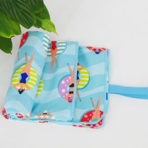 China Digital Printed Bulk Suede Microfiber Beach Towel Swimming Custom PMS Color supplier