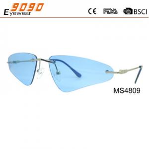 Newest Style 2018 Fashionable blue metal Sunglasses with UV 400 Protection Lens