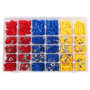 China 480pcs terminales aislados conector eléctrico con pinzas trasero espada anillo horquilla terminal conjunto kit con caja para el año universal supplier