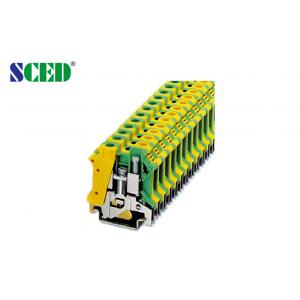 Electrical Din Rail Terminal Blocks , 10.2mm Wire Connecting Terminals