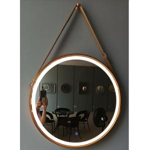 Aluminum Frame Black Hanging Vanity Mirror With Lights 24W