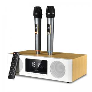 60W Karaoke Bookshelf Active Speakers With Microphone Clock