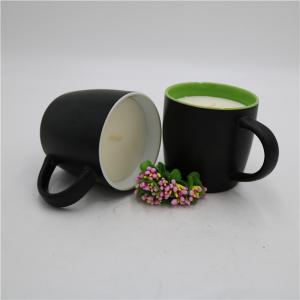 Scented Matte Black Ceramic Citronella Candle Tea Cup Candle