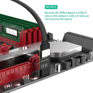 China USB 2.0 9pin Type E Adapter 5V Front Panel Header To Adapter LED wholesale