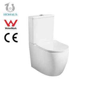 China Hotel Watermark Two Piece Toilet Bowl UF Seat 75-180mm P Trap Water Closet supplier
