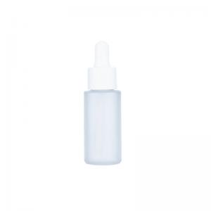 China 30ml Frosted Cosmetic Dropper Bottles White Glass Bottle Packaging For Hair Oil supplier