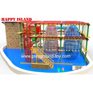 Galvanized Steel  Home Park Adventure Playground Ropes / Solid Wood