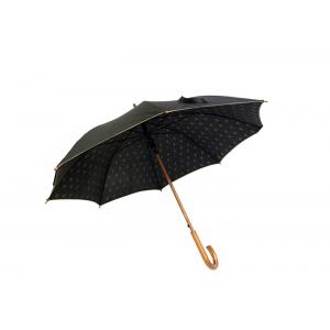 China Unisex Black Umbrella Wooden Handle Double Layer Simple Light For Rainy Days supplier