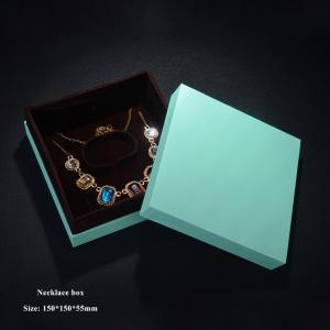 Custom Packaging Cardboard Jewelry Boxes For Necklaces Shoulder Type With Velvet Lining