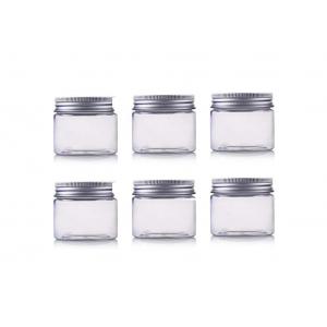 China Plastic PET Empty Cosmetic Containers Jars With Silver Aluminum Lid supplier