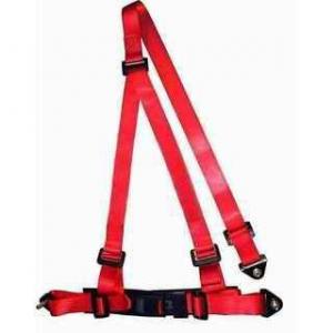 China Buckle Style Red Racing Safety Belts With Bolts / 3 Point Retractable Seat Belts supplier