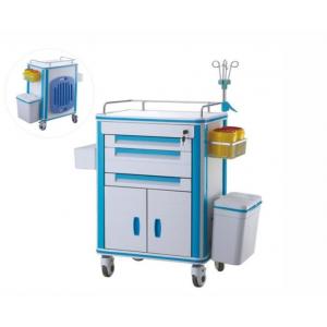 Drug Delivery Medical Trolley Cart With CPR Board , Anaesthesia Hospital Trolley With IV Pole