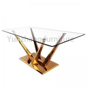 Line Design Modern Dining Table Marble Top Family Use