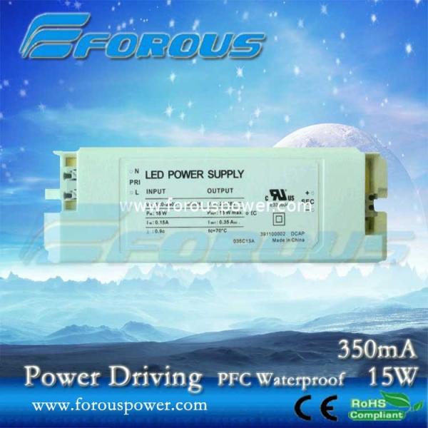 PFC 350mA15W LED Triac Dimmer Driver Constant Current Led Power Supply Ce Ul ,UL,PSE, powe