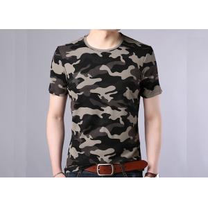 Summer Cotton Camo Print T Shirt , Men Casual Short Sleeve Vest