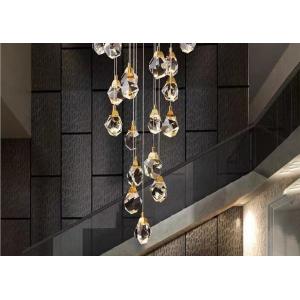 China Large Crystal LED Chandelier Luxury K9 Diamond Crystal Hanging Light Living Room Pendant Lamp supplier