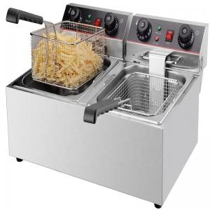 China 585x460x285mm Timer Control Electric Potato Chips Fryer Machine with 2 Baskets supplier