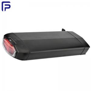 36V 17.5Ah  Electric Bicycle Battery Aluminum Barrel With Plastic Front And Rear Cover  Black Tail Lamp