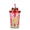China The Most Popular Christmas Bell Double-layer Plastic BAP FREE Straw Drinking Water Cup wholesale